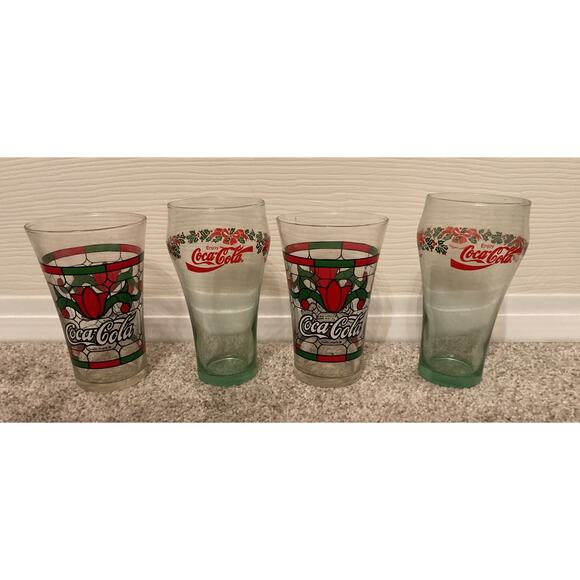 Vtg Coca-Cola Holiday/Christmas Themed Glasses (2) - Picture 1 of 7